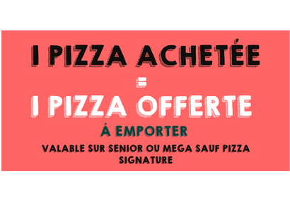 1 pizza achetée une pizza offerte a emporter Le Bourget Padrino